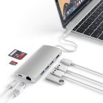 Satechi USB-C Aluminum Multiport 4K Adapter v2 - мултифункционален хъб за свързване на допълнителна периферия за компютри с USB-C (сребрист) 3