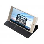 JT Berlin Folio Case - хоризонтален кожен (веган кожа) калъф тип портфейл за Sony Xperia XZ1 (черен) 4