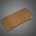 CASEual Leather Pouch - кожен калъф (естествена кожа, ръчна изработка) за iPhone 8, iPhone 7, iPhone 6, iPhone 6S (светлокафяв) 1