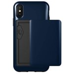 Verus Damda Glide Case - висок клас хибриден удароустойчив кейс с място за кр. карти за iPhone XS, iPhone X (тъмносин) 2