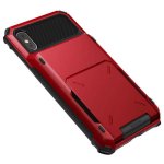 Verus Damda Folder Case - висок клас хибриден удароустойчив кейс с място за кр. карти за iPhone XS, iPhone X (червен) 4