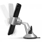 Verus Hybrid Grab Mini - поставка за стъкло и гладки повърхности за iPhone, Samsung и смартфони до 6.3 инча (сребрист) 3