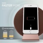 Verus Wireless Pad Halo - метална (с кожено покритие) поставка (пад) с Fast Charge за безжично захранване (розово злато)  3