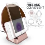 Verus Wireless Pad Halo - метална (с кожено покритие) поставка (пад) с Fast Charge за безжично захранване (розово злато)  4