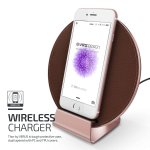 Verus Wireless Pad Halo - метална (с кожено покритие) поставка (пад) с Fast Charge за безжично захранване (розово злато)  1
