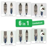 4smarts 6in1 ComboCord Cable - качествен многофункционален кабел за microUSB, Lightning и USB-C стандарти (черен) 3