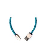 PlusUs LifeStar Handcrafted Lightning Cable - ръчно изработен сертифициран Lightning кабел за iPhone, iPad и iPod (25см.) (светлосин-златист) 1