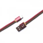 PlusUs LifeStar Handcrafted Lightning Cable - ръчно изработен сертифициран Lightning кабел за iPhone, iPad и iPod (25см.) (червен-жълт) 2