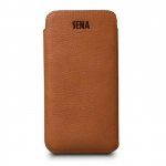 SENA UltraSlim Classic Pouch - кожен калъф (естествена кожа, ръчна изработка) за iPhone XS, iPhone X (кафяв) 1