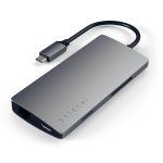 Satechi USB-C Aluminum Multiport 4K Adapter v2 - мултифункционален хъб за свързване на допълнителна периферия за компютри с USB-C (тъмносив) 2