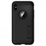 Spigen Slim Armor Case - хибриден кейс с поставка и най-висока степен на защита за iPhone XS, iPhone X (черен) 2