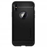 Spigen Rugged Armor Case - термополиуретанов кейс с най-висока степен на защита за iPhone XS, iPhone X (черен-мат) 2