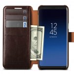 Verus Dandy Layered Case - кожен калъф, тип портфейл за Samsung Galaxy S9 (тъмнокафяв) 1