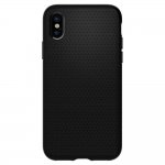 Spigen Liquid Air Case - тънък качествен термополиуретанов кейс за iPhone XS, iPhone X (черен-мат)  2