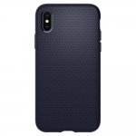 Spigen Liquid Air Case - тънък качествен термополиуретанов кейс за iPhone XS, iPhone X (тъмносин)  2