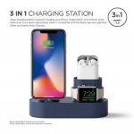 Elago Trio Charging Hub - силиконова поставка за зареждане на iPhone, Apple Watch и Apple AirPods (тъмносиня) 5
