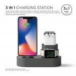 Elago Trio Charging Hub - силиконова поставка за зареждане на iPhone, Apple Watch и Apple AirPods (тъмносива) 5