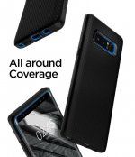 Spigen Liquid Air Case - тънък качествен термополиуретанов кейс за Samsung Galaxy Note 8 (черен-мат)  3