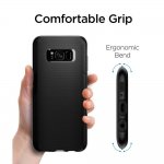Spigen Liquid Air Case - тънък качествен термополиуретанов кейс за Samsung Galaxy S8 (черен-мат)  4