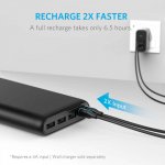 Anker PowerCore+ 26800 mAh Qualcomm Quick Charge 3.0 - преносима външна батерия с 3 USB изхода за зареждане и 2 Micro-USB входа за презареждане (черен) 3