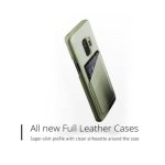 Mujjo Leather Wallet Case - кожен (естествена кожа) кейс с джоб за кредитна карта за Samsung Galaxy S9 (зелен) 1