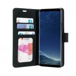 Prodigee Wallegee Case - кожен калъф, тип портфейл с отделящ се кейс и поставка за Samsung Galaxy S9 Plus (черен) 2
