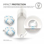 Elago Airpods Waterproof Hang Case - водоустойчив силиконов калъф с карабинер за Apple Airpods (бял) 5