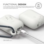 Elago Airpods Waterproof Hang Case - водоустойчив силиконов калъф с карабинер за Apple Airpods (бял) 2