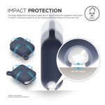 Elago Airpods Waterproof Hang Case - водоустойчив силиконов калъф с карабинер за Apple Airpods (тъмносин) 4