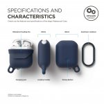 Elago Airpods Waterproof Hang Case - водоустойчив силиконов калъф с карабинер за Apple Airpods (тъмносин) 5