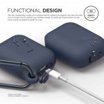 Elago Airpods Waterproof Hang Case - водоустойчив силиконов калъф с карабинер за Apple Airpods (тъмносин) 1