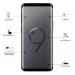 Eiger 3D Glass Edge to Edge Curved Tempered Glass - калено стъклено защитно покритие с извити ръбове за целия дисплея на Samsung Galaxy S9 (черен-прозрачен) 5
