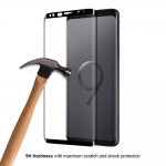 Eiger 3D Glass Edge to Edge Curved Tempered Glass - калено стъклено защитно покритие с извити ръбове за целия дисплея на Samsung Galaxy S9 (черен-прозрачен) 3