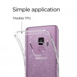 Spigen Liquid Crystal Glitter Case - тънък качествен термополиуретанов кейс за Samsung Galaxy S9 (прозрачен)  3