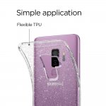 Spigen Liquid Crystal Glitter Case - тънък качествен термополиуретанов кейс за Samsung Galaxy S9 Plus (прозрачен)  4