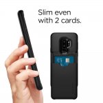 Spigen Slim Armor Case CS - хибриден кейс с отделение за кр. карти и най-висока степен на защита за Samsung Galaxy S9 Plus (черен) 4