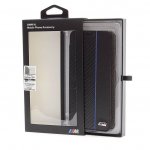 BMW M Collection Booktype Case - дизайнерски кожен калъф, тип портфейл за Samsung Galaxy S9 Plus (черен-син) 1