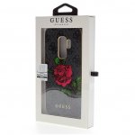 Guess Flower Desire Leather Hard Case - дизайнерски кожен кейс за Samsung Galaxy S9 Plus (сив) 3