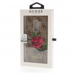 Guess Flower Desire Leather Hard Case - дизайнерски кожен кейс за Samsung Galaxy S9 Plus (кафяв) 2