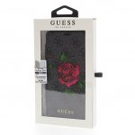 Guess Flower Desire Booktype Case - дизайнерски кожен калъф, тип портфейл за Samsung Galaxy S9 Plus (сив) 2