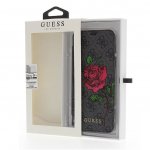 Guess Flower Desire Booktype Case - дизайнерски кожен калъф, тип портфейл за Samsung Galaxy S9 Plus (сив) 3
