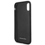Mercedes-Benz Pattern III Leather Hard Case - кожен кейс (естествена кожа) за iPhone XS, iPhone X (тъмносив) 6
