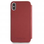 Mercedes-Benz NEW BOW II Booktype Case - кожен калъф (естествена кожа), тип портфейл за iPhone XS, iPhone X (червен) 7