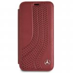 Mercedes-Benz NEW BOW II Booktype Case - кожен калъф (естествена кожа), тип портфейл за iPhone XS, iPhone X (червен) 6