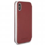 Mercedes-Benz NEW BOW II Booktype Case - кожен калъф (естествена кожа), тип портфейл за iPhone XS, iPhone X (червен) 5