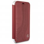 Mercedes-Benz NEW BOW II Booktype Case - кожен калъф (естествена кожа), тип портфейл за iPhone XS, iPhone X (червен) 8