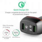 Anker PowerDrive+ 2 Ports Quick Charge 3.0 42W Dual USB Car Charger с PowerIQ - зарядно за кола с два USB изхода и технология за бързо зареждане (черен) 1