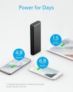 Anker PowerCore 20100 mAh Power Bank с PowerIQ и VoltageBoost - външна батерия с 2 USB изхода за зареждане на мобилни устройства (черен) 1