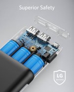 Anker PowerCore 20100 mAh Power Bank с PowerIQ и VoltageBoost - външна батерия с 2 USB изхода за зареждане на мобилни устройства (черен) 5