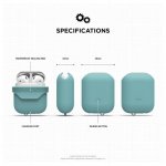 Elago Airpods Waterproof Case - водоустойчив силиконов калъф за Apple Airpods (светлосин) 6